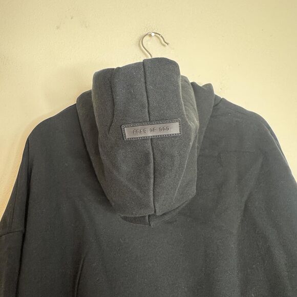 Fear Of God Essentials Hoodie Mens Small Black Fleece Pullover Sweatshirt Logo - Picture 14 of 15